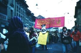 Berne - manifestation pour la paix -  banderole SAP