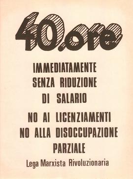 Affiche pour les 40 heures - LMR (italien)