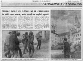Lausanne: Banderole FNL - cathédrale 6 novembre 1971
