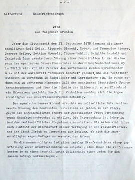 Urteil betr. Besetzung des spanischen Konsulats, Stampfenbachstrasse, Zürich (Seite 2) , 1975