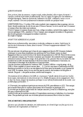 Loertscher Clive, témoignage